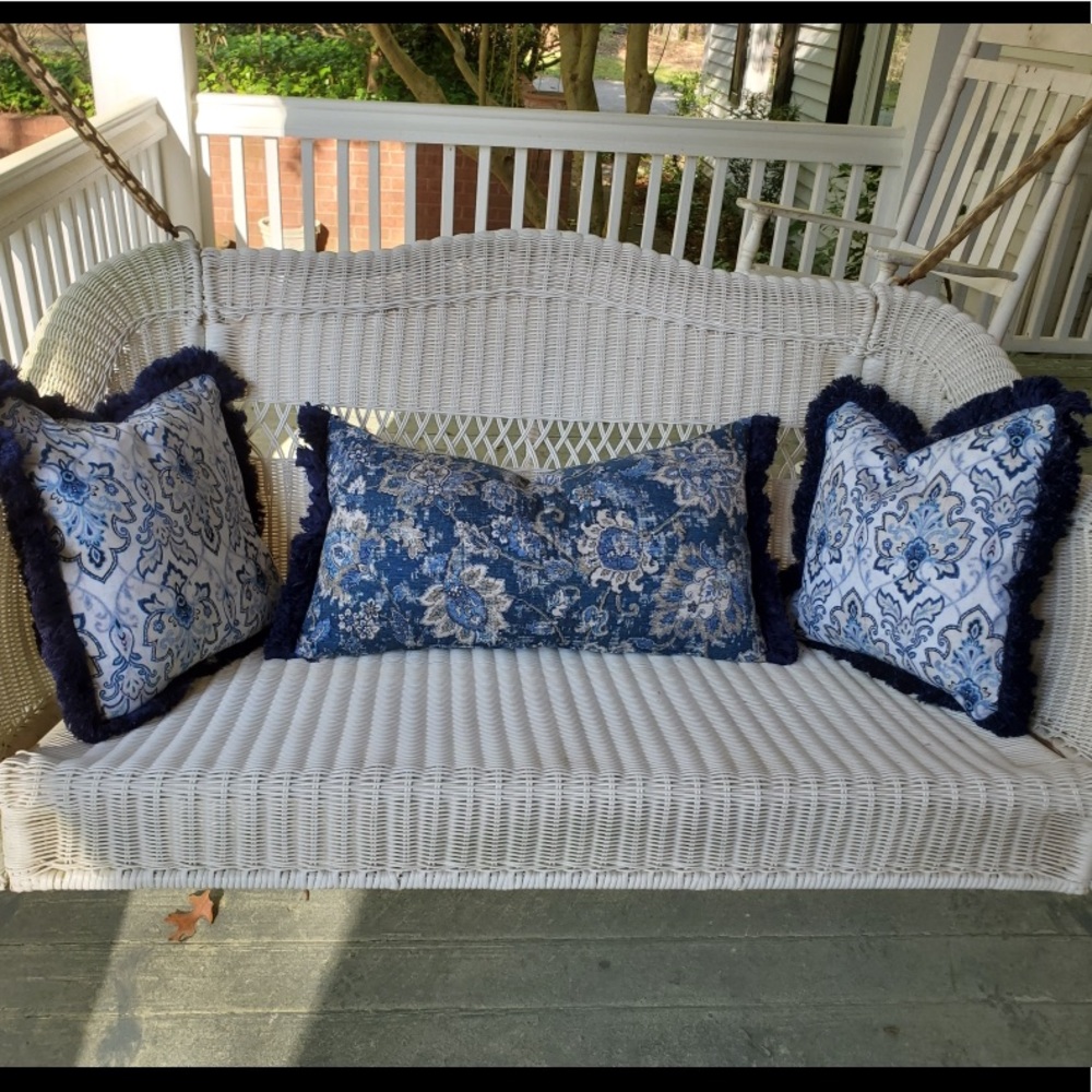 Fringed throw pillows